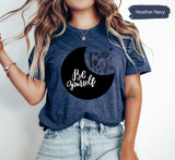 Be Yourself Floral Moon Shirt, Motivational T-Shirt, Inspirational Tshirt, Flower Tshirts, Celestial Shirts, Crescent Moon Tee, Moon Gifts