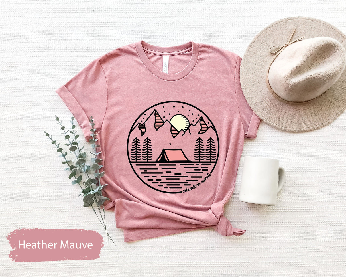 Camping Tshirt, Tent T-Shirt, Camper T Shirt, Camp T-Shirts, Nature T Shirts, Nature Lover Gifts, Nature Trip Tees, Lake Shirt, Mountain Tee