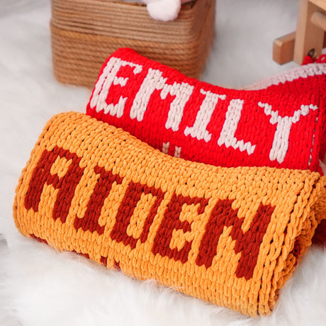 Personalized Baby Name Blanket, Chunky Knitted Blanket, Baby Room Decor, Baby Shower Gift, Unique Baby Gift, New Mom Gift, Newborn Gifts - Arria Home