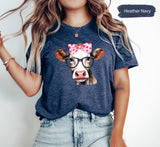 Cow Tshirt, Cute Womens Shirt, Farmer Tees, Gift for Farmer, Farm Gifts, Cute Cow Tee, Wild West Gift, Cow T-Shirt, Cowgirl Tshirts