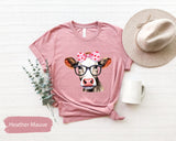 Cow Tshirt, Cute Womens Shirt, Farmer Tees, Gift for Farmer, Farm Gifts, Cute Cow Tee, Wild West Gift, Cow T-Shirt, Cowgirl Tshirts