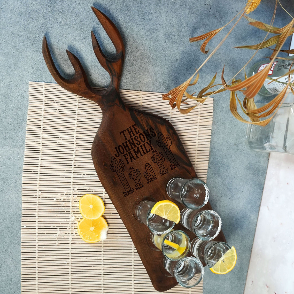 Tequila Serving Board for Cinco de Mayo Decorations, Personalized Decorative Tray, Cinco de Mayo Gifts, Fiesta Party Decorations Gift Ideas - Arria Home