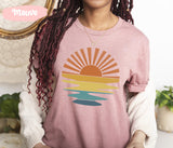 Sunset Shirt, Sun Tshirts, Sunrise Shirts, Nature Tshirt, Sea T-Shirt, Beach T Shirt, Celestial T Shirts, Summer T-Shirts, Cute Womens Shirt