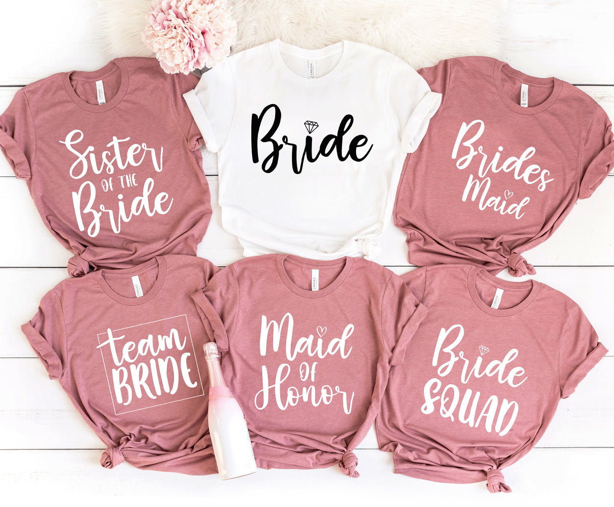 Bride Squad T-Shirts, Team Bride Shirts, Bachelorette Shirt, Hen Party T Shirts, Wedding Party Tees, Bridesmaids Gifts, Bridal Party Tshirts