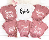 Bride Squad T-Shirts, Team Bride Shirts, Bachelorette Shirt, Hen Party T Shirts, Wedding Party Tees, Bridesmaids Gifts, Bridal Party Tshirts