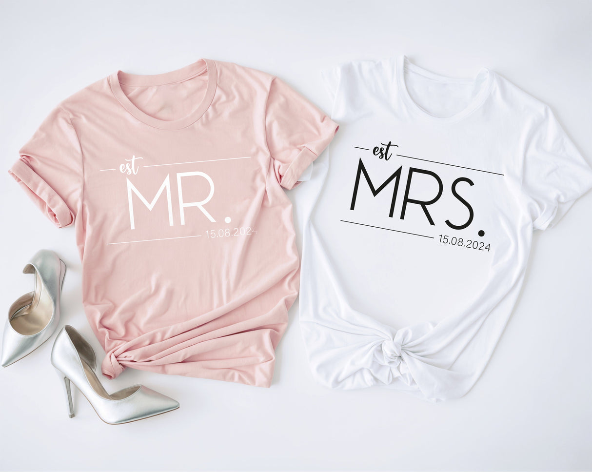 Mr Mrs Shirt, Matching Couple Tees, Bridal Party Tshirts, Wedding Tshirt, Honeymoon Tee, Wedding Party Gift, Love Gifts, Couple Shirts