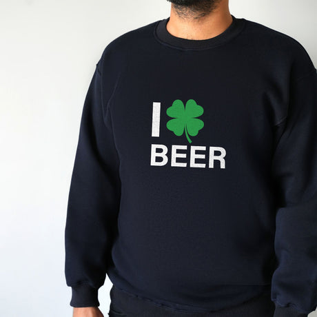 I Love Beer Sweatshirt, Irish Day Sweatshirt, Beer Lover Gifts, Drinking Hoodie, St. Patrick's Day Gifts for Him, Custom Unisex Crewneck - Arria Home