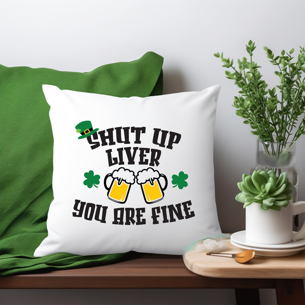 Custom St. Patrick's Gnome Throw Pillow, Irish Home Decor, Leprechaun Lumbar Pillow, Irish Day Gifts, St. Pattys Day Decorations, Home Decor - Arria Home