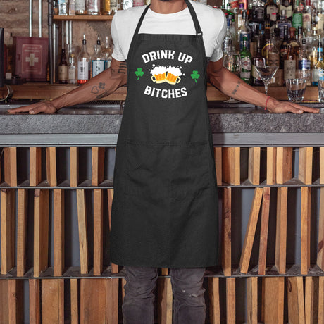 Custom Leprechaun Top Hat Cooking Apron, St. Paddys Day Gifts, Green Shamrock Apron, Four Leaf Clover Apron, Custom Irish Chef Apron - Arria Home