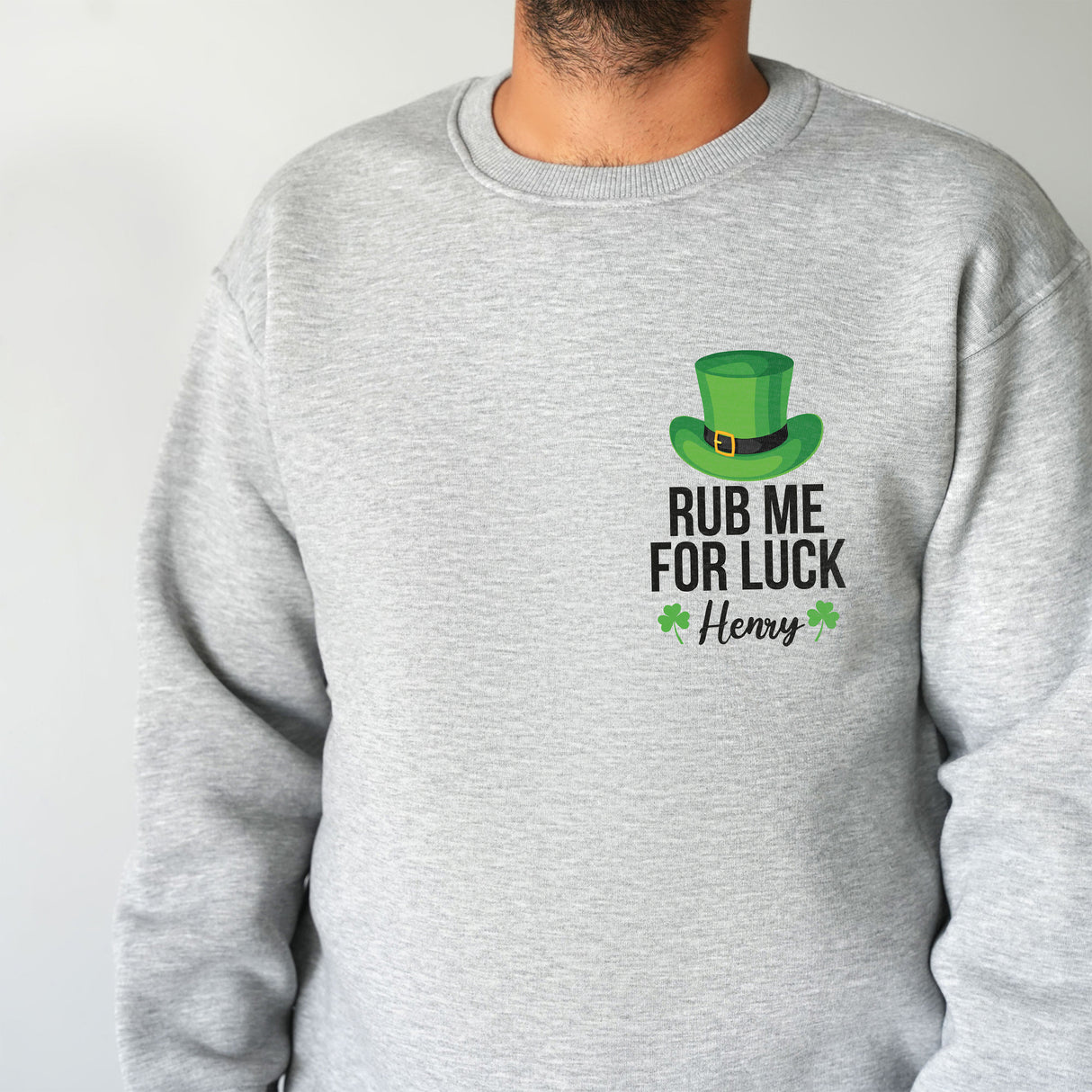 Personalized Rub Me For Luck Sweatshirt, Custom Irish Hoodie, Lucky Charm Crewneck, St. Patrick's Day Gifts, Saints Patrick's Day Hoodie - Arria Home