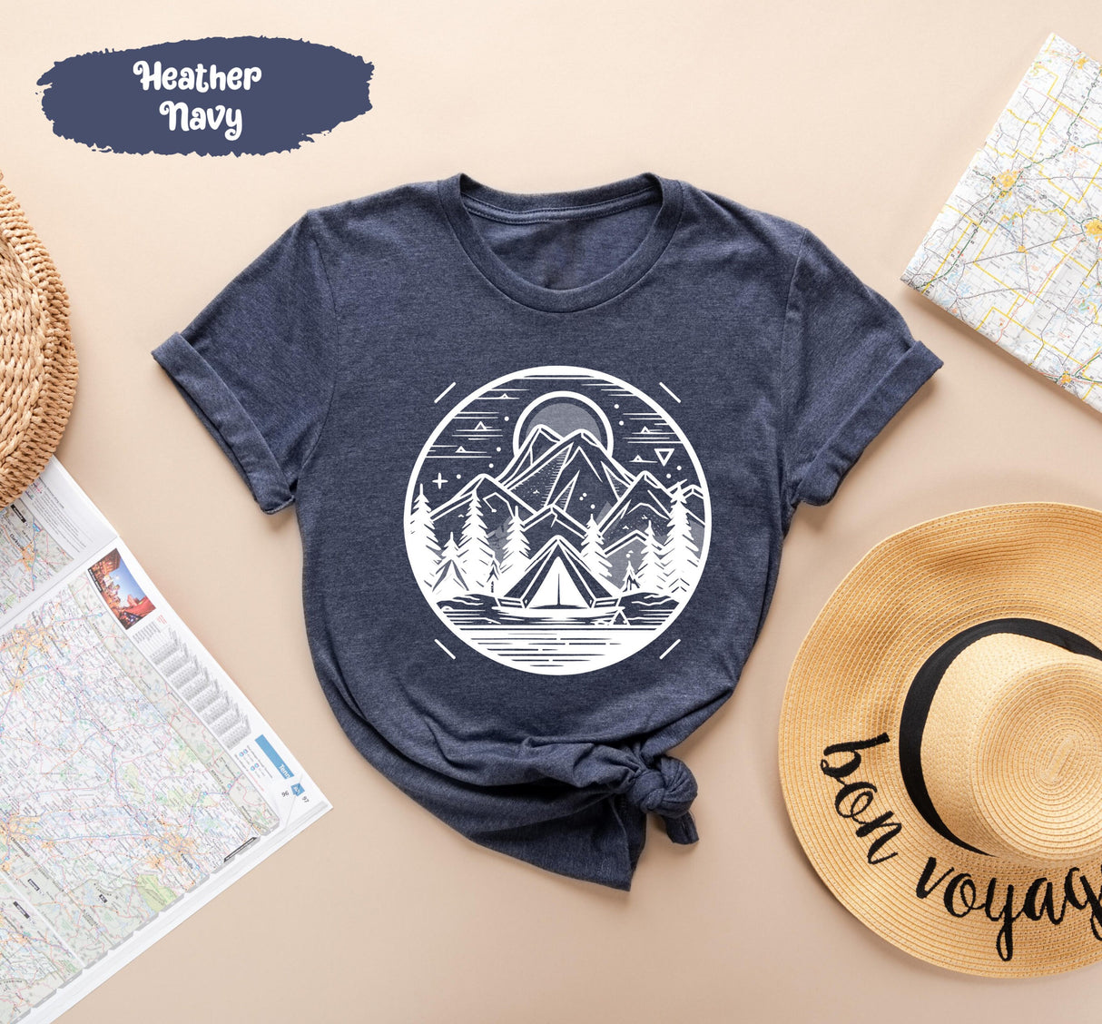 Camping Shirts, Nature Tshirts, Camper Shirt, Traveler Tshirt, Gift for Camp, Mountain Trip Tees, Hippie Tee, Tent Vacation Tees, Camp Gifts