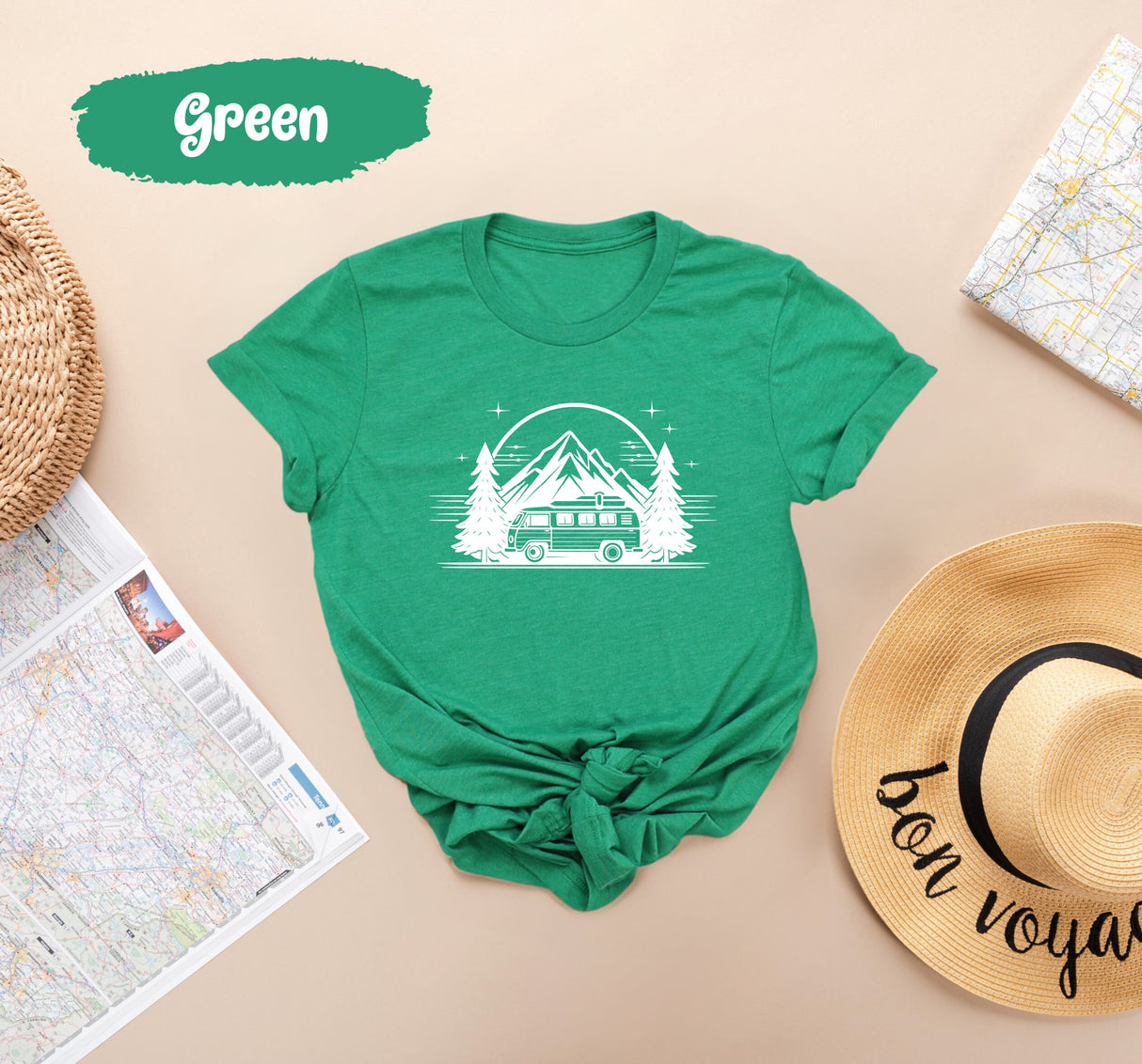 Camping Tshirt, Van Trip Tshirts, Camper Shirt, Nature Lover Gifts, Gift for Camp, Hippie Shirts, Traveler Tee, Vacation Tees, Trip T-Shirts