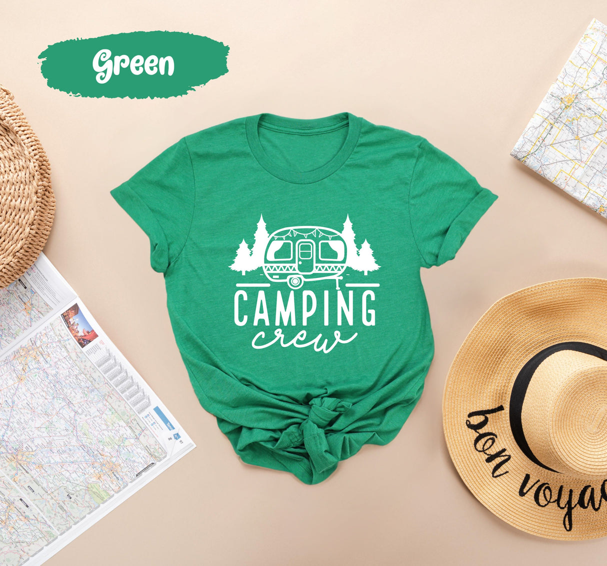 Camping Crew Tshirt, Van Trip Tshirts, Camper Shirt, Nature Lover Gifts, Gift for Camp, Hippie Shirts, Traveler Tee, Vacation Tees