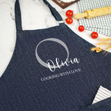 a personalized apron with the name of a cook