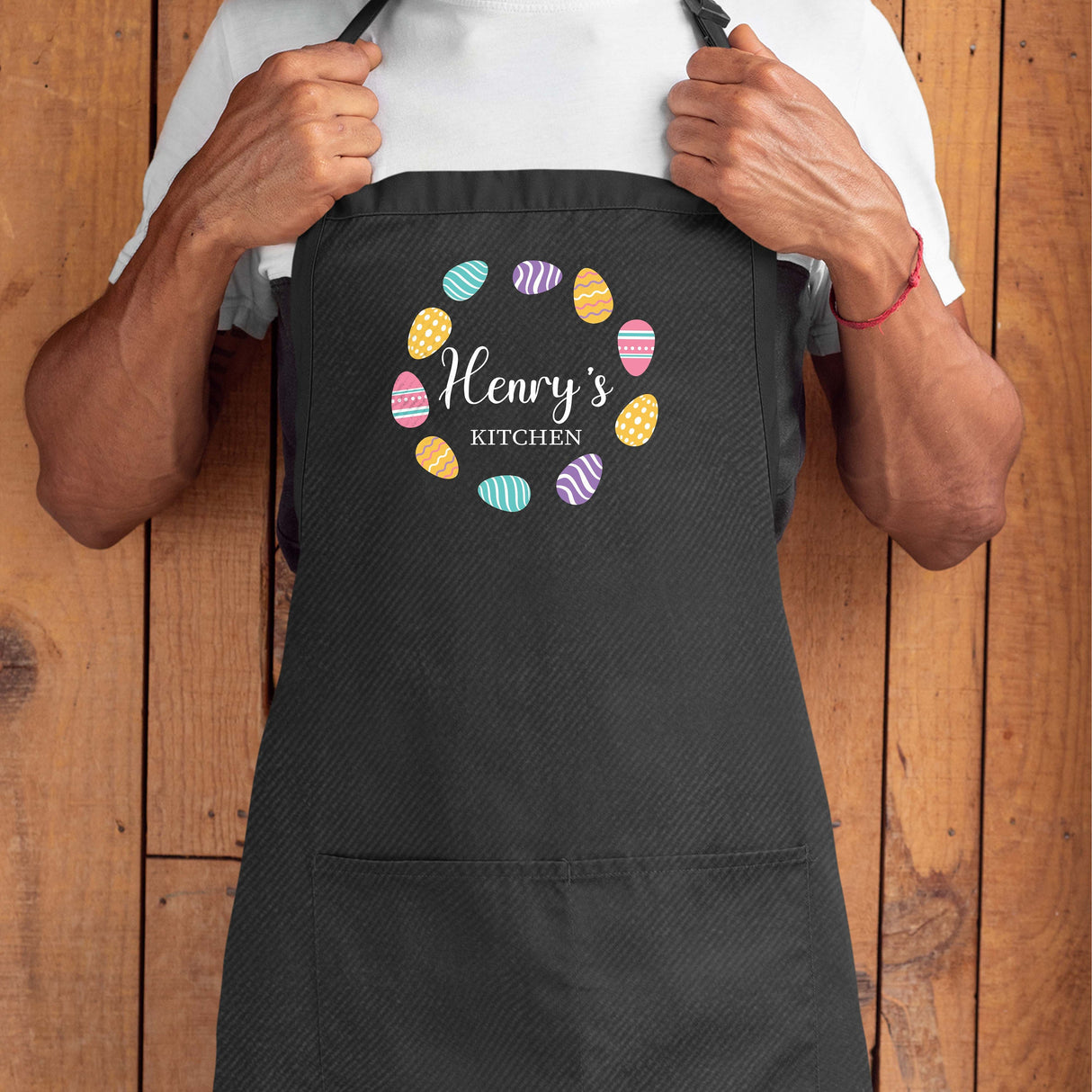 Custom Easter Grandkid Apron, Personalized Grandmom Cooking Baking Apron, Kitchen Decor, Cute Bunny Print, Holiday Cook, Egg Hunt Apron - Arria Home