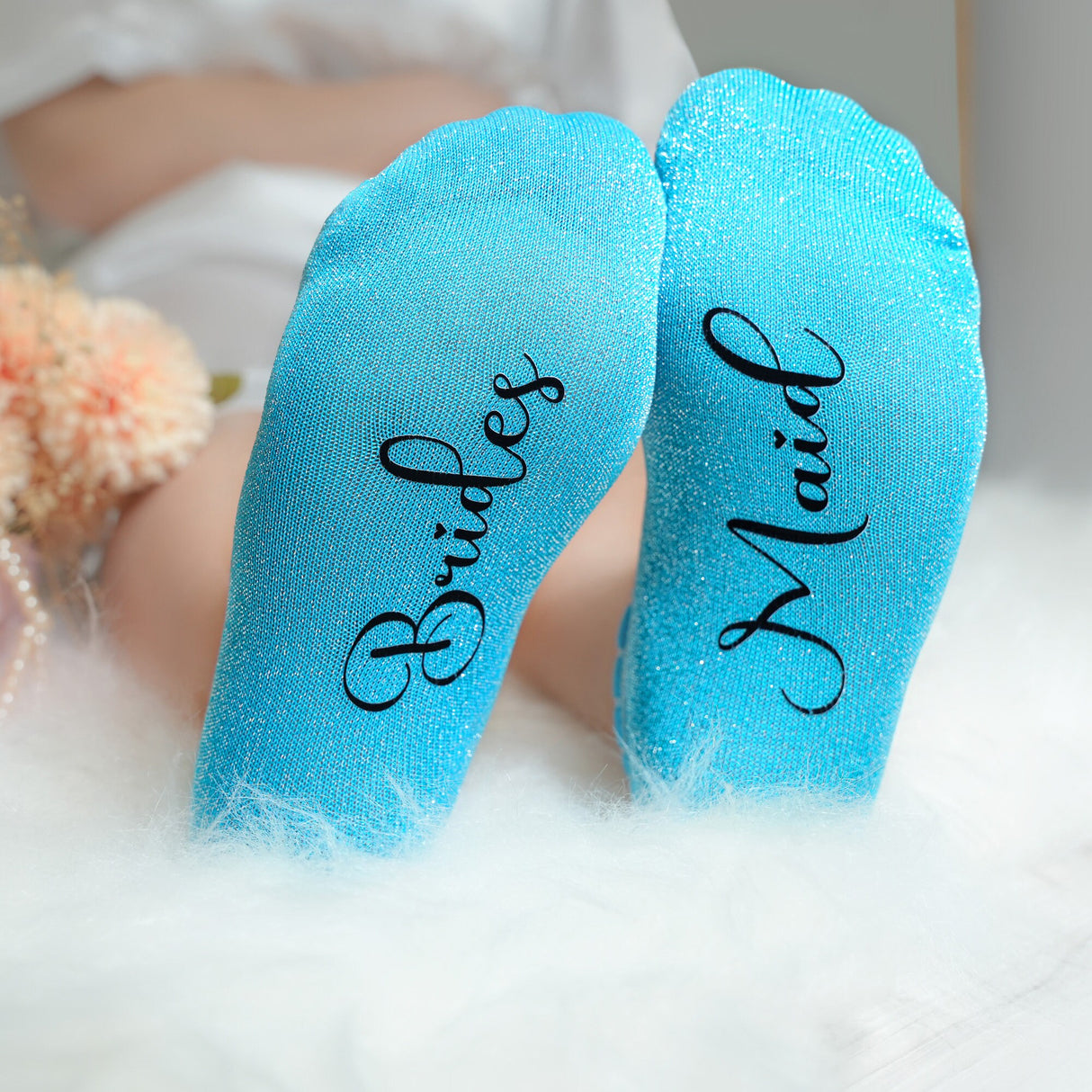 Personalized Bride Socks, Bridesmaid Socks, Personalized Team Bride Gifts, Maid of Honor Gift Basket, Wedding Socks, Bridal Shower Gifts - Arria Home