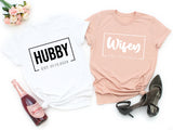 Wifey Hubby Shirt, Matching Couple Tees, Bridal Party Tshirts, Wedding Tshirt, Honeymoon Tee, Wedding Party Gift, Love Gifts, Couple Shirts,