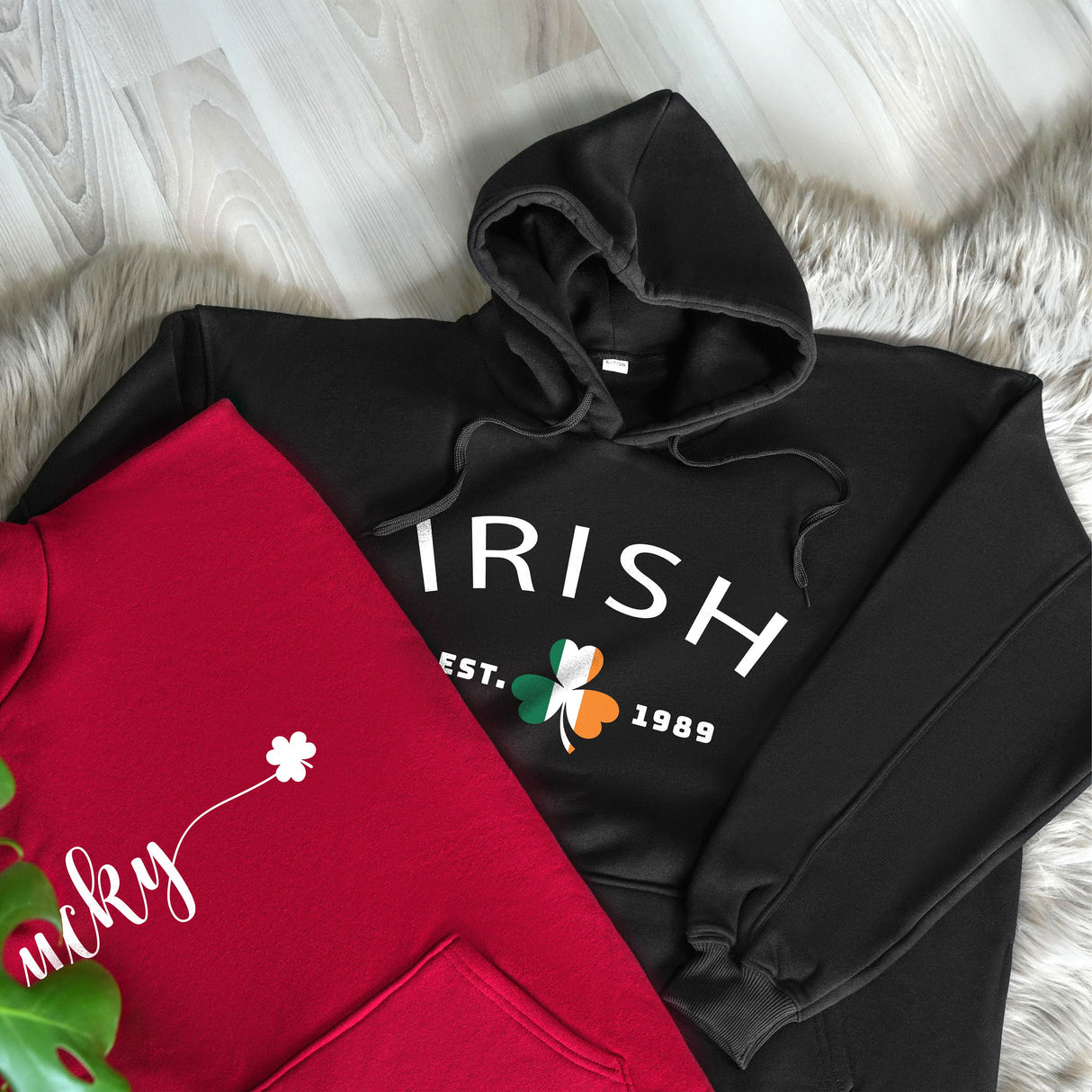 Custom Four Leaf Clover Sweatshirt, St Patricks Day Unisex Hoodie, Personalized Irish Gifts, Custom Crewneck, Funny Irish Day Sweatshirt - Arria Home