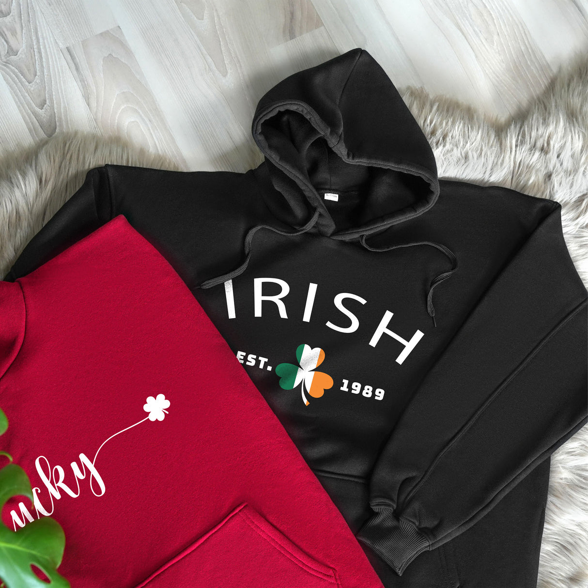 Personalized Shamrock Hoodie, Custom Four Leaf Clover Sweatshirt, Irish Gifts, Irish Day Sweatshirt, Lucky Hoodie, St. Patrick's Day Gifts - Arria Home