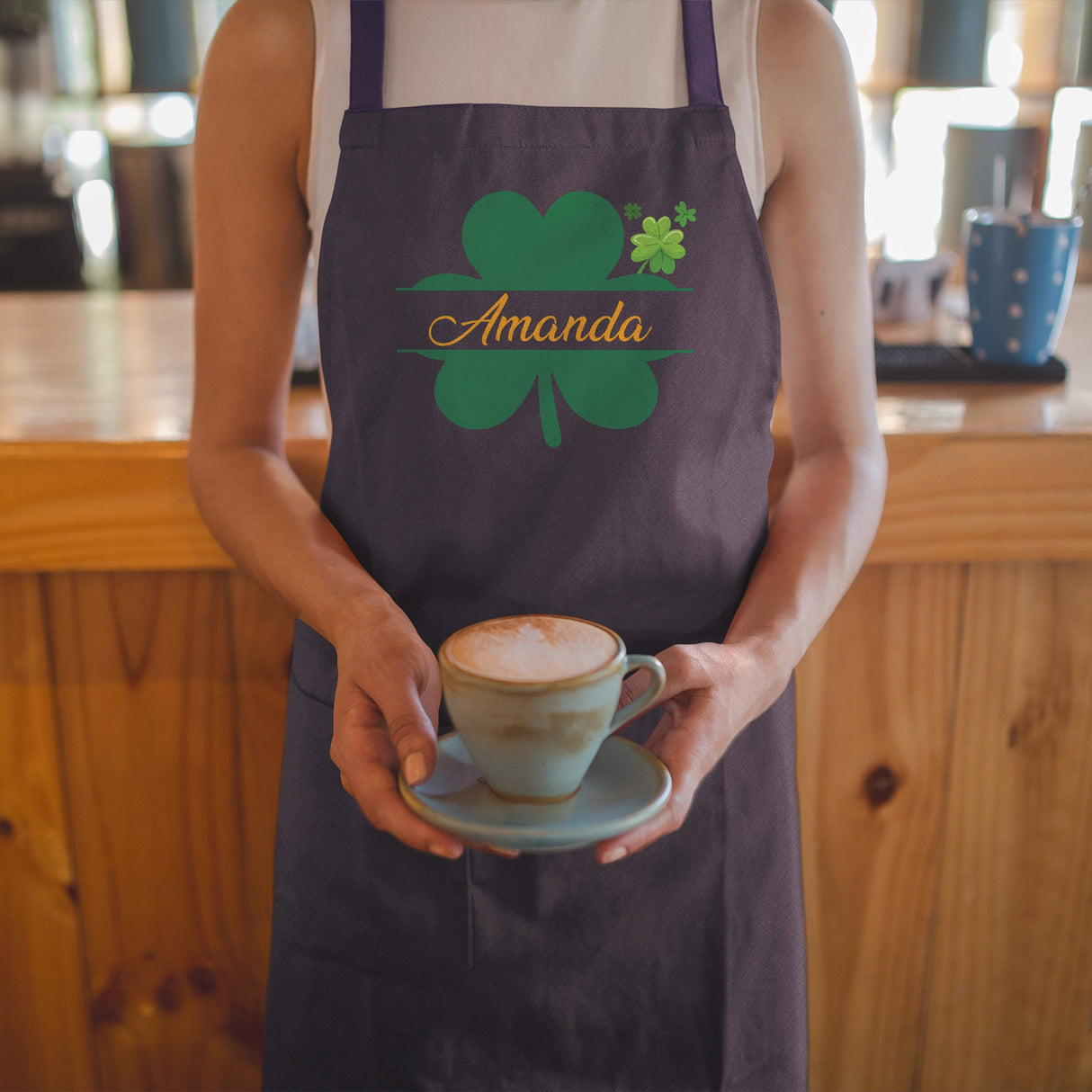 St. Patrick's Day Kitchen Apron, Not Lucky Just Blessed Apron, Irish Flag Apron, Irish Day Gifts, Personalized Shamrock Gifts, Gift for Her - Arria Home