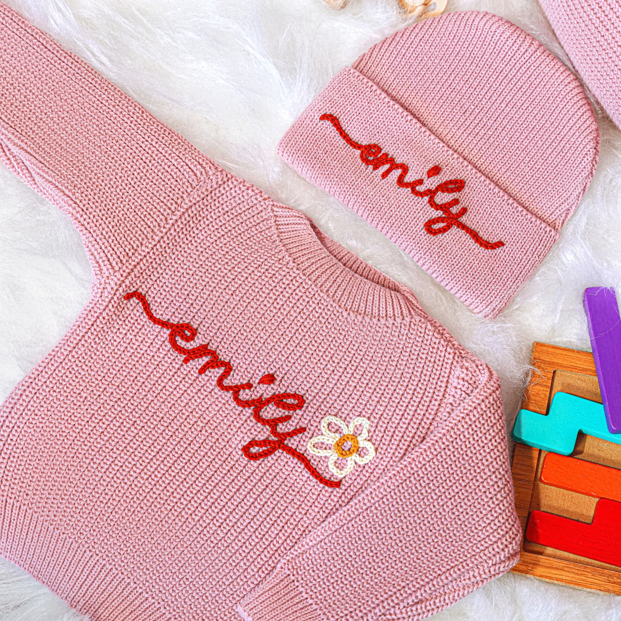 Embroidered Baby Name Sweater, Knitted Baby Sweater, Baby Shower