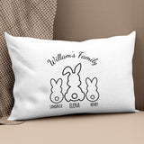 Personalized Easter Bunny Pillow, Floral Easter Bunny Decoration, Custom Holiday Decor, Happy Easter Gift, Spring Decor, Custom Throw Pillow - Arria Home