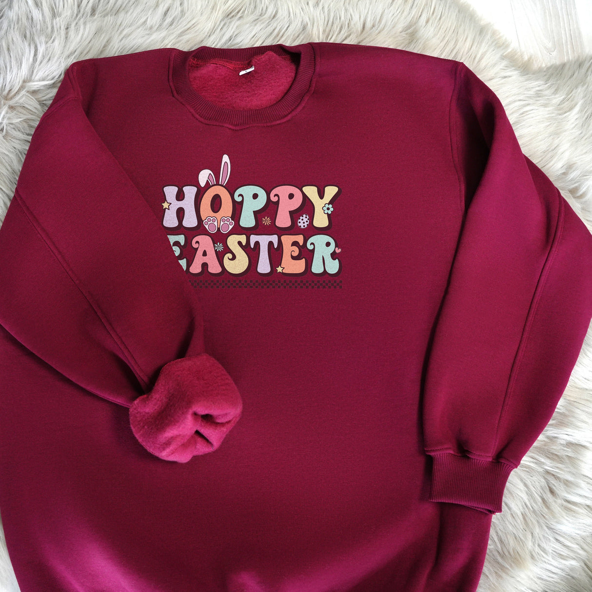 Hoppy Easter Personalized Hoodie, Custom Name Spring Sweatshirt, Bunny Design, Family Easter Outfit, Holiday Gift Idea, Custom Easter Gifts - Arria Home