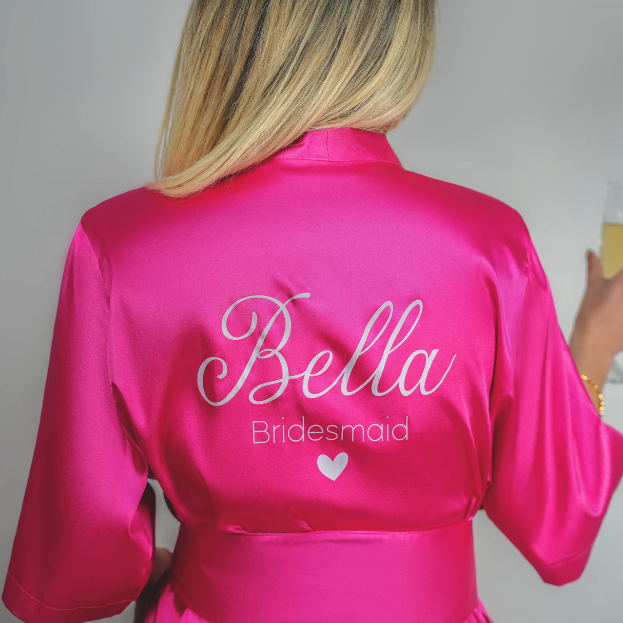 Personalized Bridesmaid Robes, Custom Satin Maid of Honor Robe, Wedding Shower Gifts, Maid of Honor Gifts, Bridesmaid Pajamas, Gift for Her - Arria Home