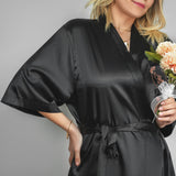 Custom Floral Satin Robe, Bridesmaid Proposal Idea, Bridesmaid Robes, Bachelorette Party Favors, Maid of Honor Robes, Bridesmaid Gifts - Arria Home