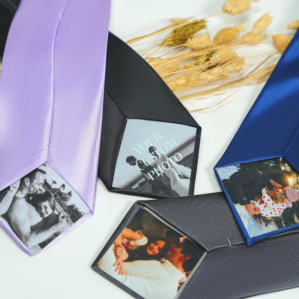 a couple of ties that are on a table