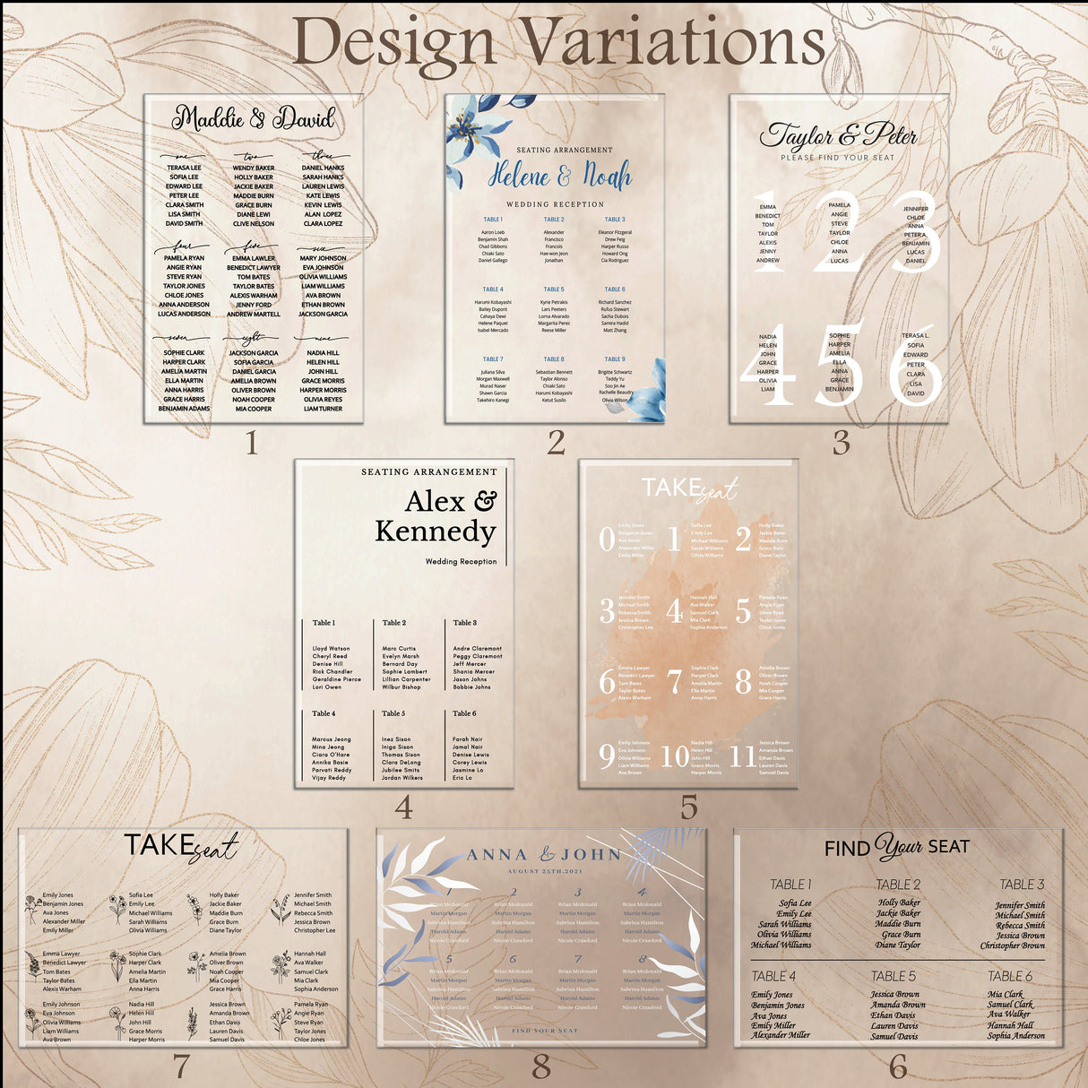 Personalized Wedding Seating Chart Template, Custom Table Seating Chart Sign, Acrylic Wedding Seating Planner, Wedding Sign, Wedding Decor