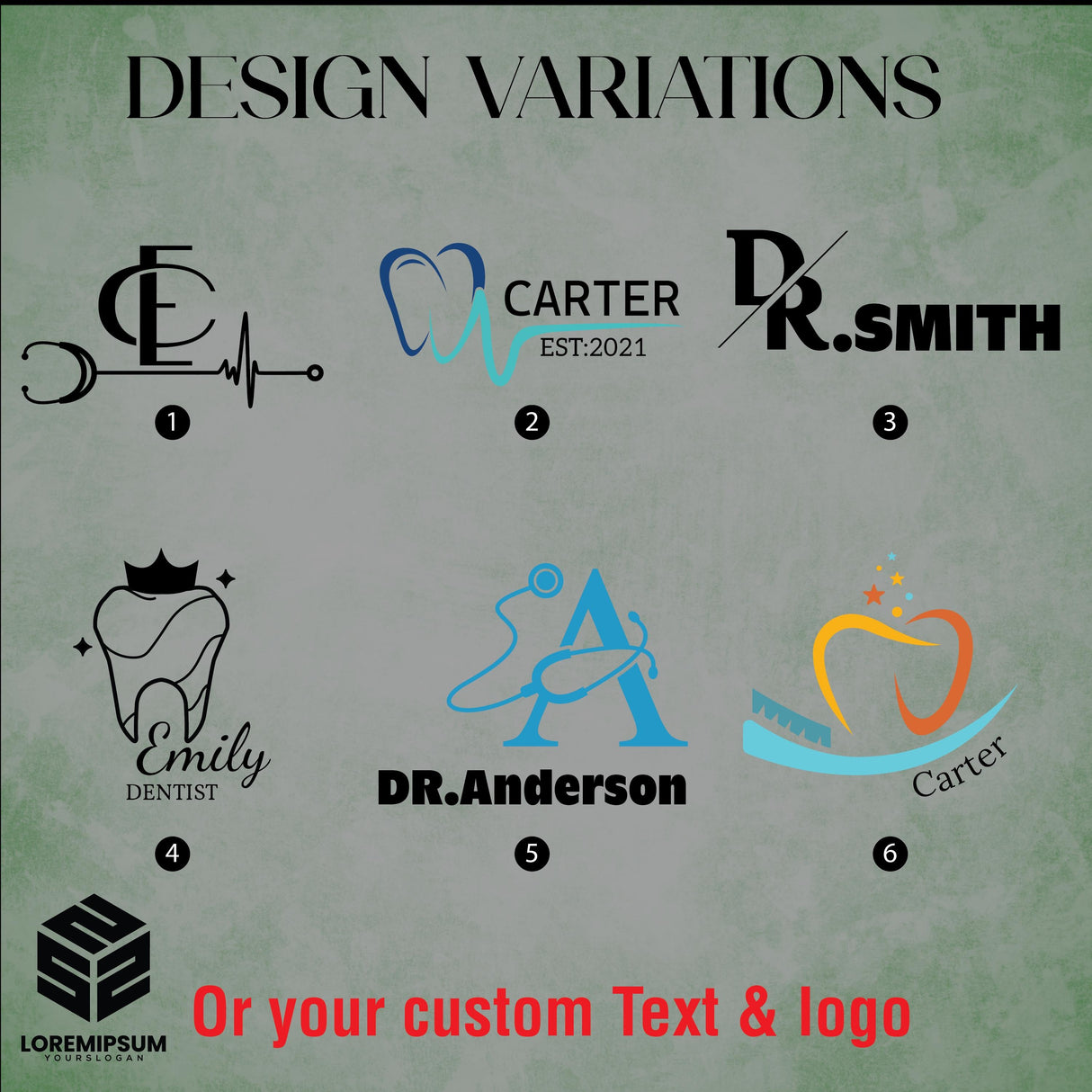 different design options for doctor/dentist t-shirts