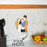 a picture of a couple hugging in a kitchen