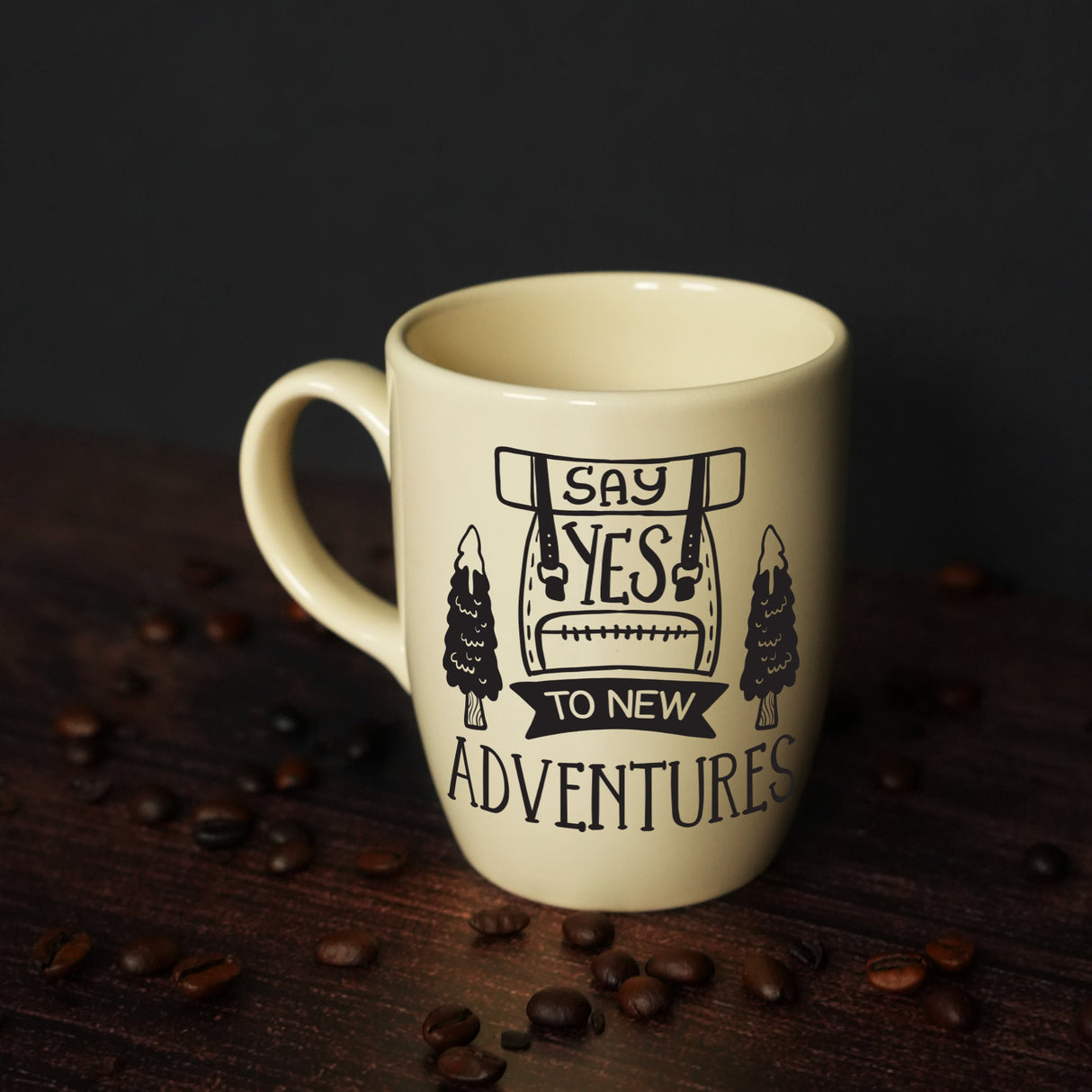 Personalized Ceramic Camping Coffee Mug, Custom Mountain Hiking Cup, Travel Gift, Camping Gift, Ceramic Travel Mugs, Nature Lover Gift Ideas