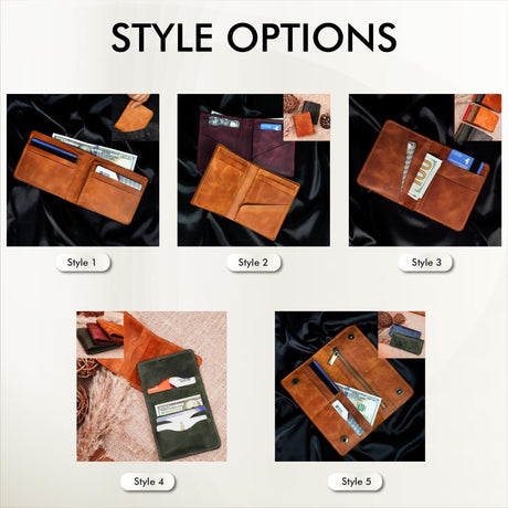 a series of photos showing different types of wallets