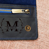 a close up of a wallet with a zipper