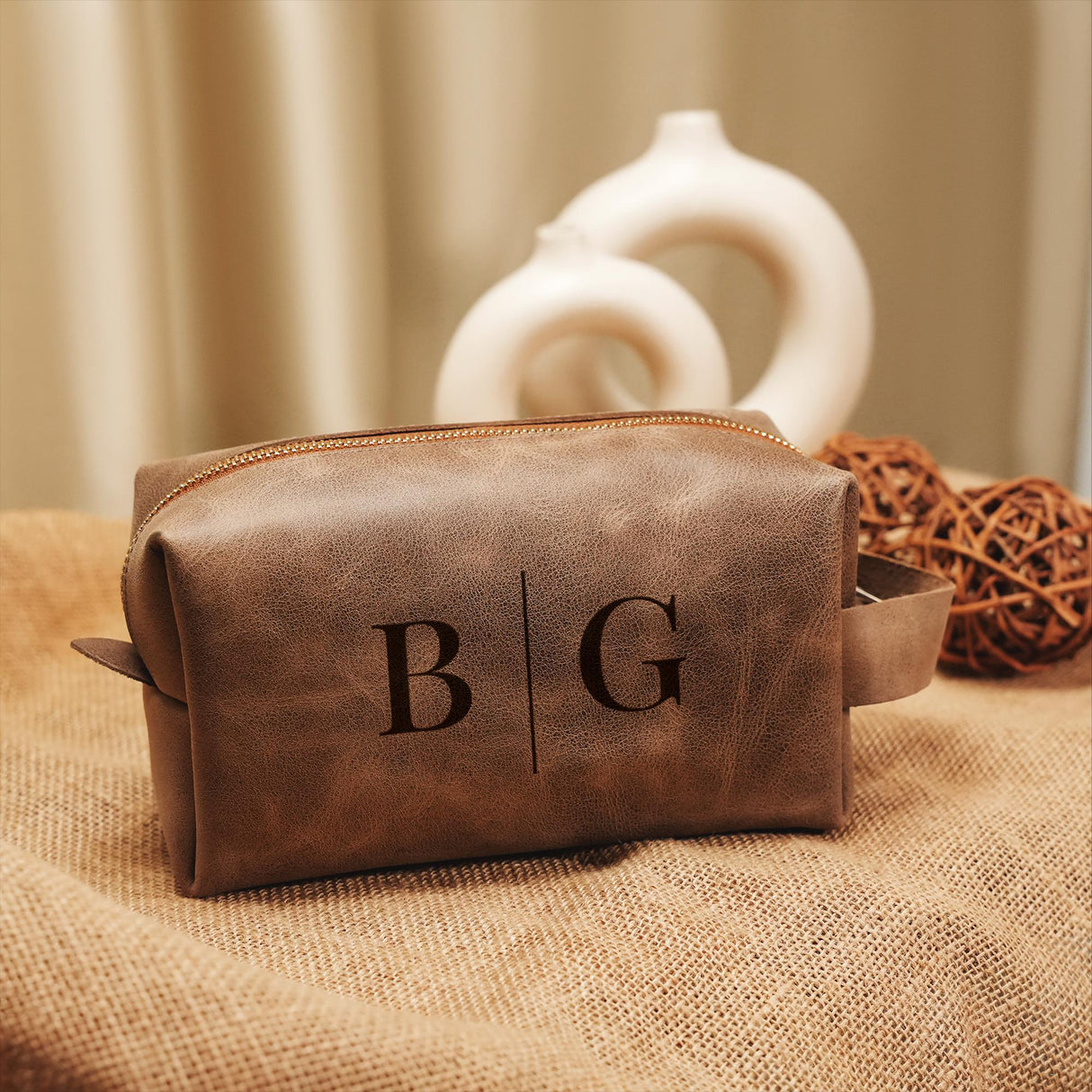 a brown bag sitting on top of a table