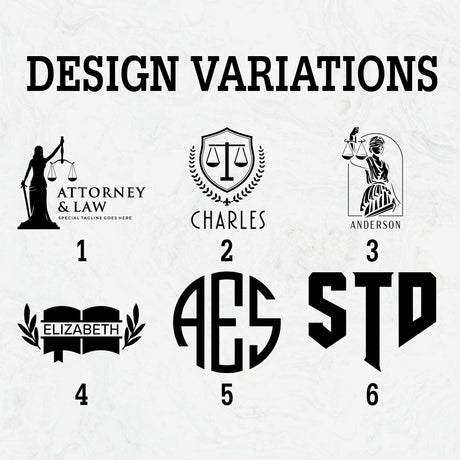 a series of logos for a law firm