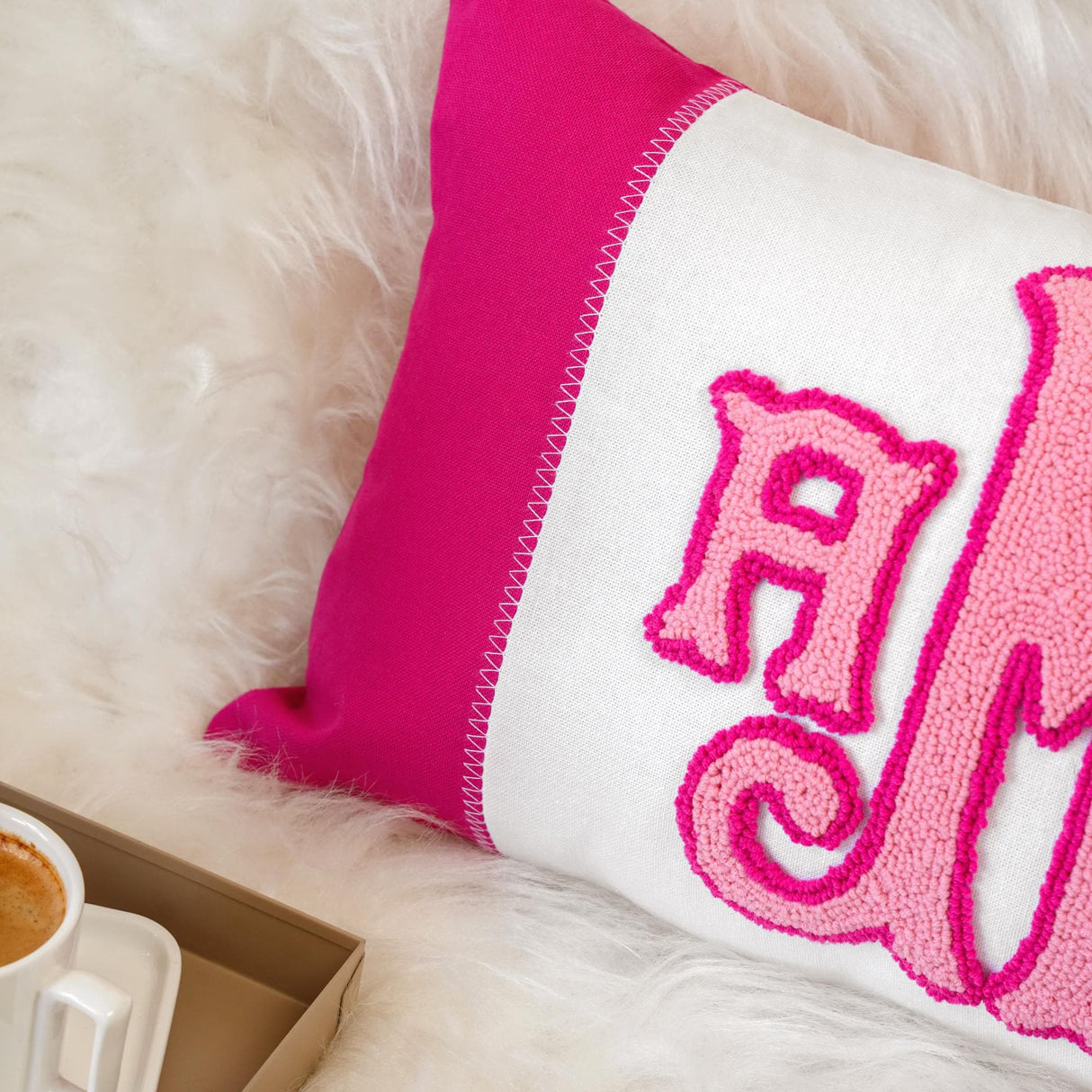 Personalized Gift Embroidered Pillow, Custom Monogram Punch Needle Baby Throw Pillow,  Baby Gift Idea, Newborn Gift, First Christmas Gift