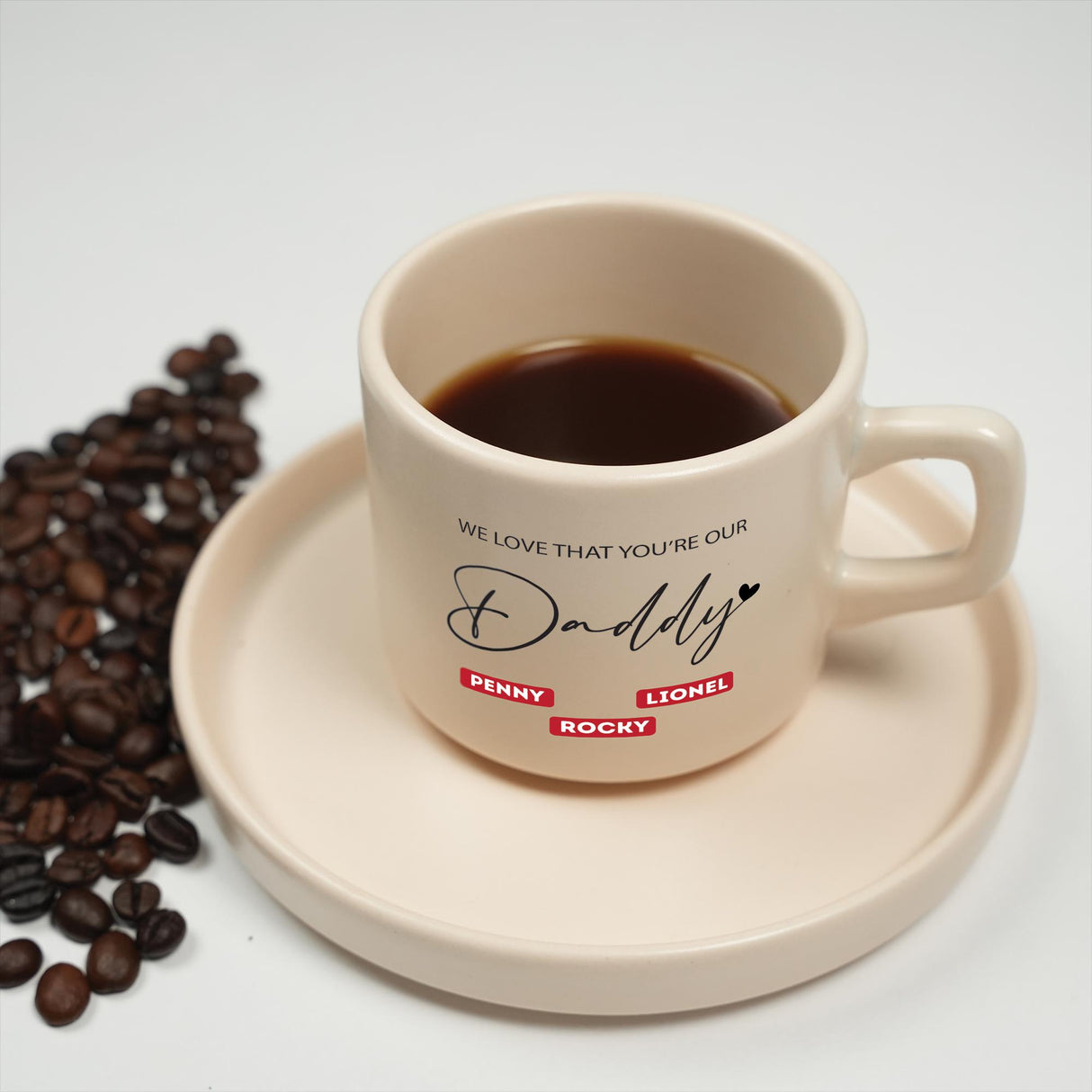 a cup of coffee sitting on top of a saucer