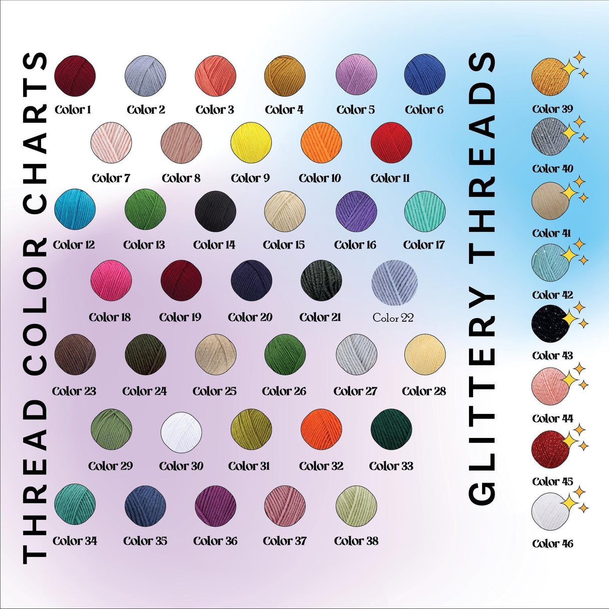 the color chart for a crochet thread thread