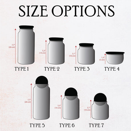 a diagram of the sizes of different jars