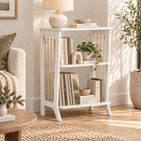 Vinyl Record Storage Shelf with Rope Accents | Wooden Turntable Console