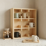 Coffee Cup Holder Wall Stand, Wooden Mug Organizer, Coffee Bar Decor