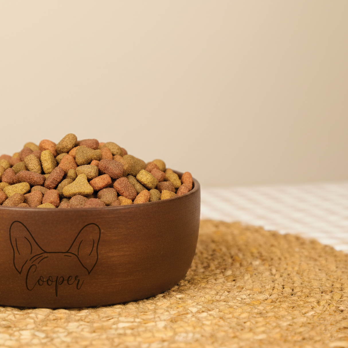 Personalized Pet Bowl: Handmade Wooden Dog/Cat Feeder Dishes, Dog Mom Gift