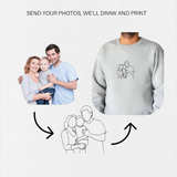 Personalized Potrait from Photo Hoodie, Custom Hoodie, Anniversary Gift, Mom Gifts, Family Photo Sweatshirt, Gift for Dad, Family Photo