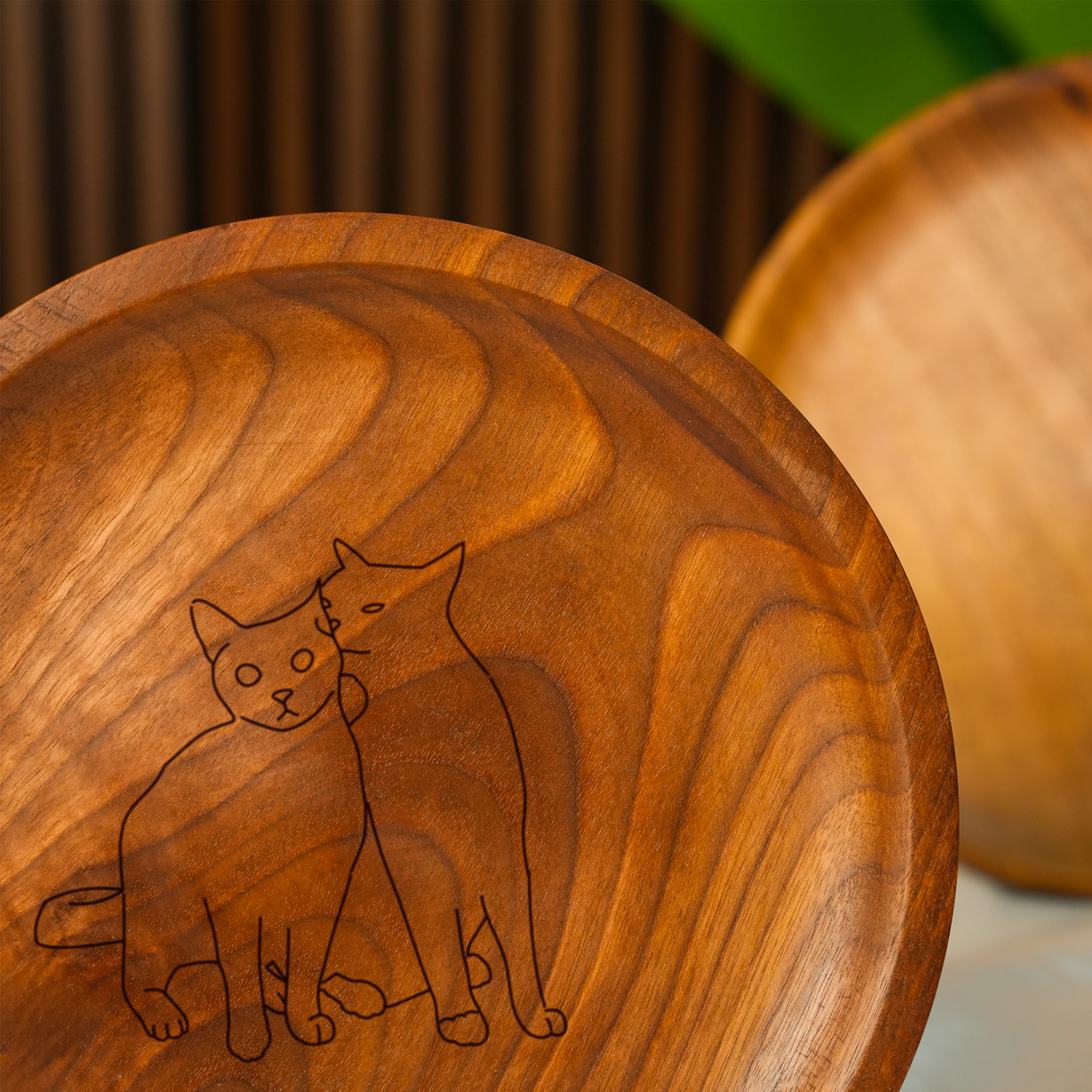 Personalized Photo Engraved Wood Plate: Custom Portrait, 5th Anniversary Gift