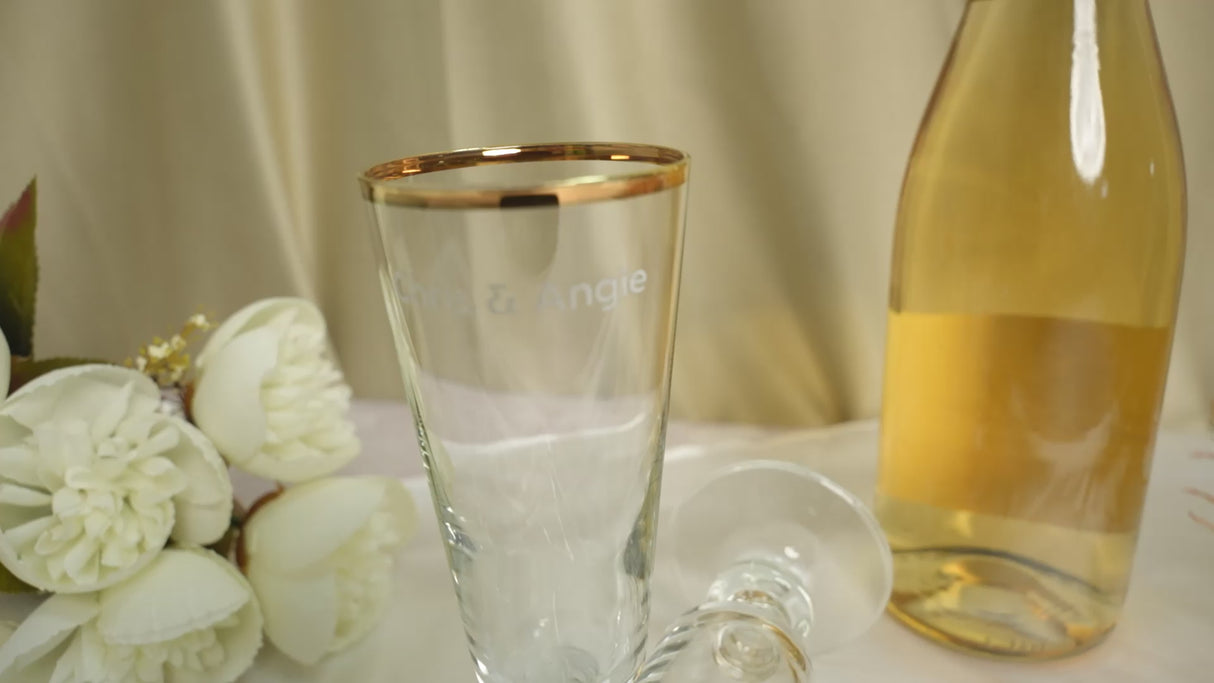 Bridesmaid Proposal Personalized Champagne Glass, Bridal Party Gift, Bridesmaid Gift, Custom Party Favors, Champagne Flutes, Team Bride Gift
