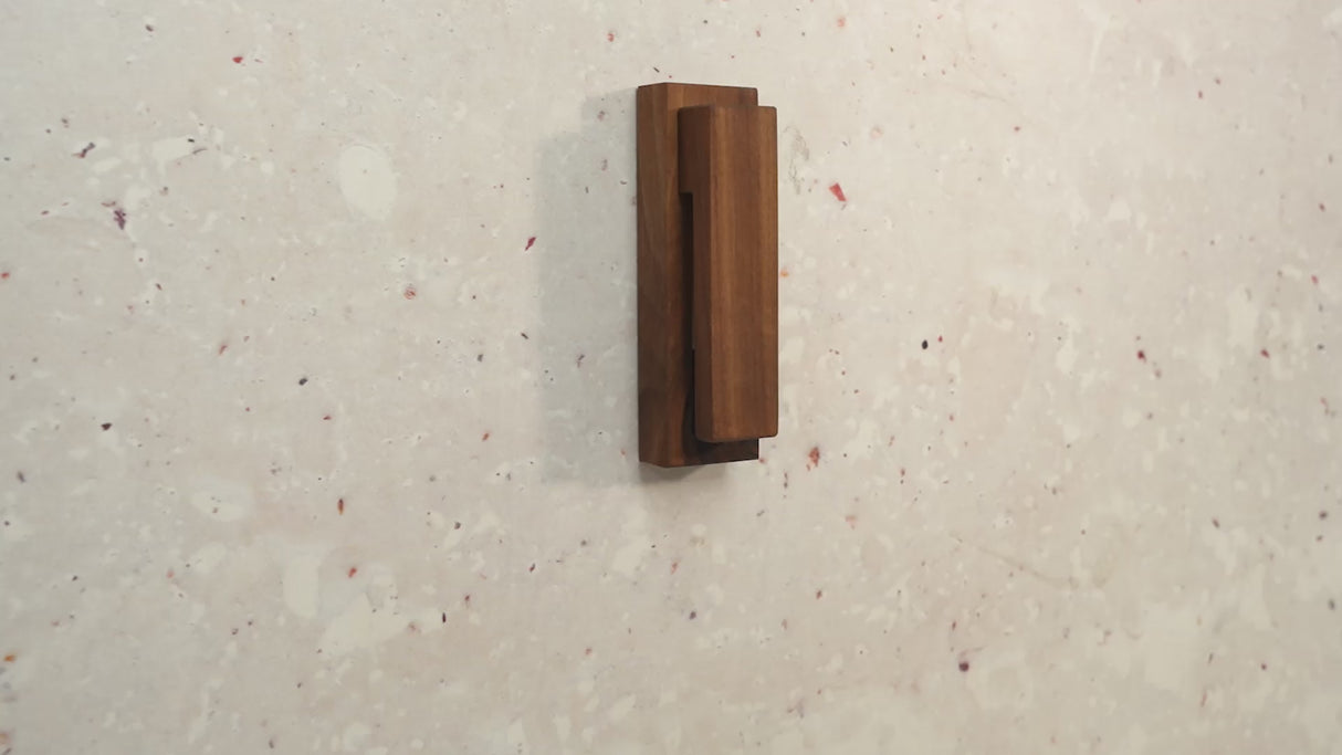 Wooden Wall Mount Hand Towel Holder: Midcentury Modern Bathroom Hooks, Housewarming Gift for Couples