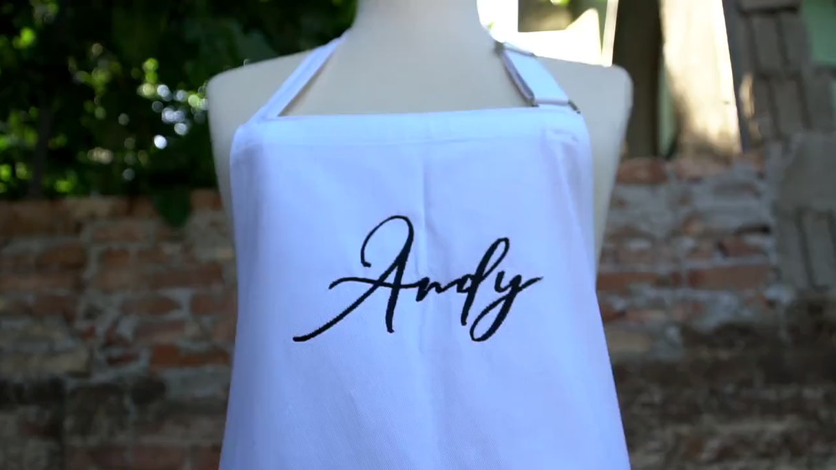 Custom Name Embroidered Apron, Name Apron, Cooking Apron, Cute Apron, Personalized Apron, Apron With Name, Embroidered Apron, Gift for Mom